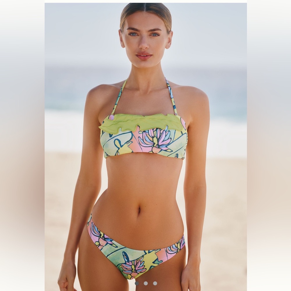 Farm Rio x Anthropologie banana leaf bikini top S/bottom M